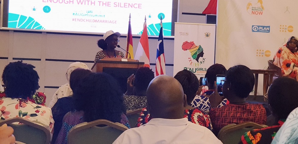 During a session of the 2nd African Girls Summit to End Child Marriage and Other Harmful Cultural Practices Against Girls, in Accra, Ghana. | Une seesion du Sommet des Premières dames d’Afrique visant à mettre fin au mariage d’enfants et aux autres pratiques culturelles préjudiciables aux filles. Accra, 24-25 novembre 2018. ©GPE/Victoria Egbetayo