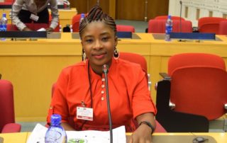 Ms. Stella Kromanson, FAWE Sierra Leone Alumnus and survivor of conflict shared her experience of gender discrimination during the Sierra Leone war in her bid to access education upon returning home post displacement.