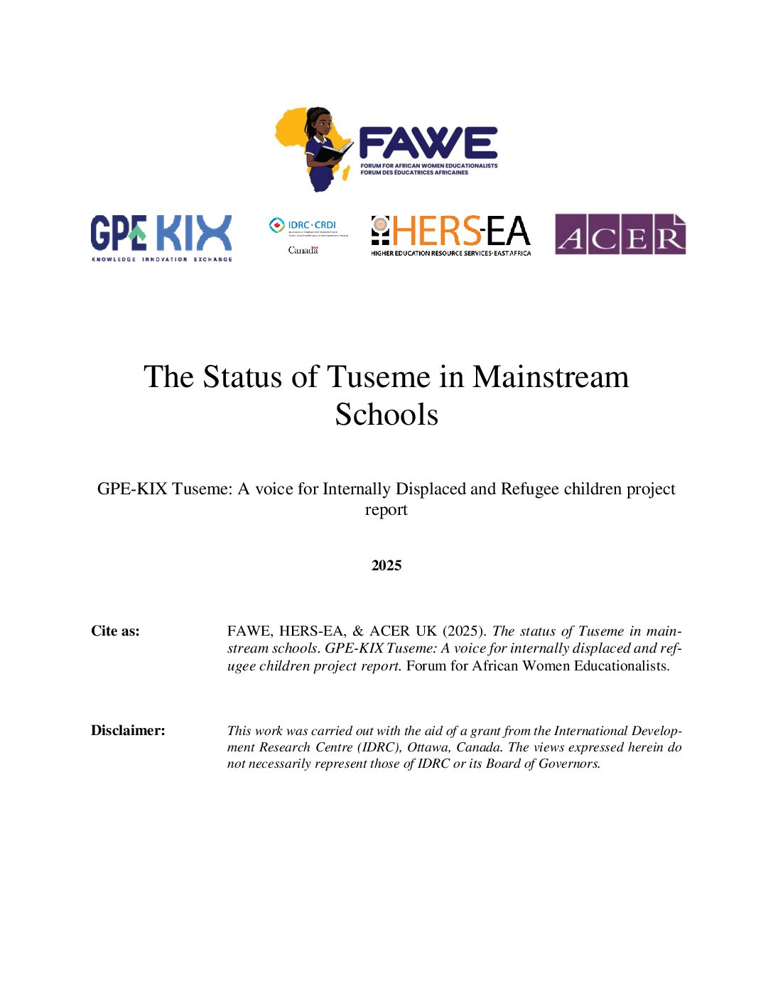 GPE KIX Tuseme Research Report - Phase 1